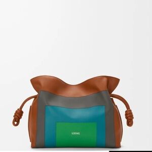 Loewe Brown and Blue Leather Shoulder Bag